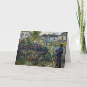 Cartão Renoir - Claude Monet Pintando em seu Jardim