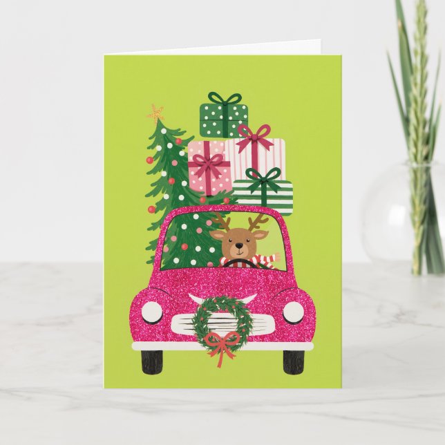 Cartão Renos de Natal (Frente)