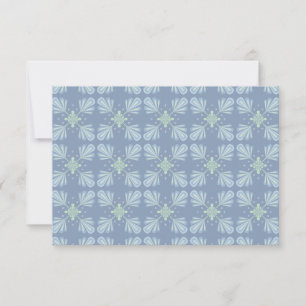 Cartão Repetição abstrata floral azul pastel