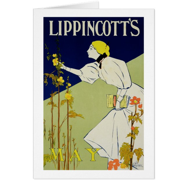 Cartão Reprodução da propaganda de poster 'um Lippincott (Frente)
