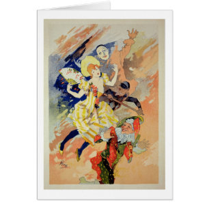 Cartão Reprodução de um poster para uma pantomima, 1891