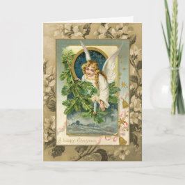 Cartão Reprodução do Angel Vintage de Natal