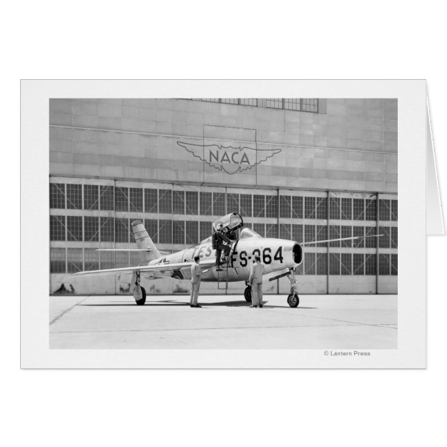 Cartão República F-84F na plataforma Moffett Field (Frente Horizontal)