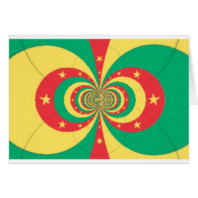 Cartão République du Cameroun, estrela de cinco pontas (Frente Horizontal)