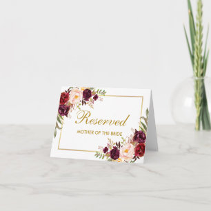 Cartão Reservado Adicionar sua Placa de Casamento de Text