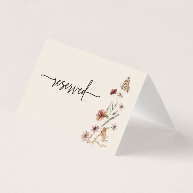 Cartão Reservado de Casamento Boho (Frente)