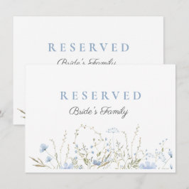 Cartão Reservado de Casamento de Azul-Vassoura-Vin