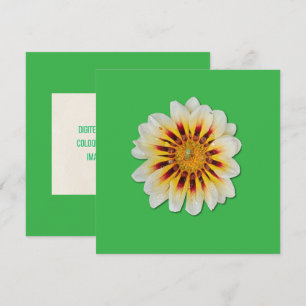 Cartão Reserve a Data Verde Flor Minimalista