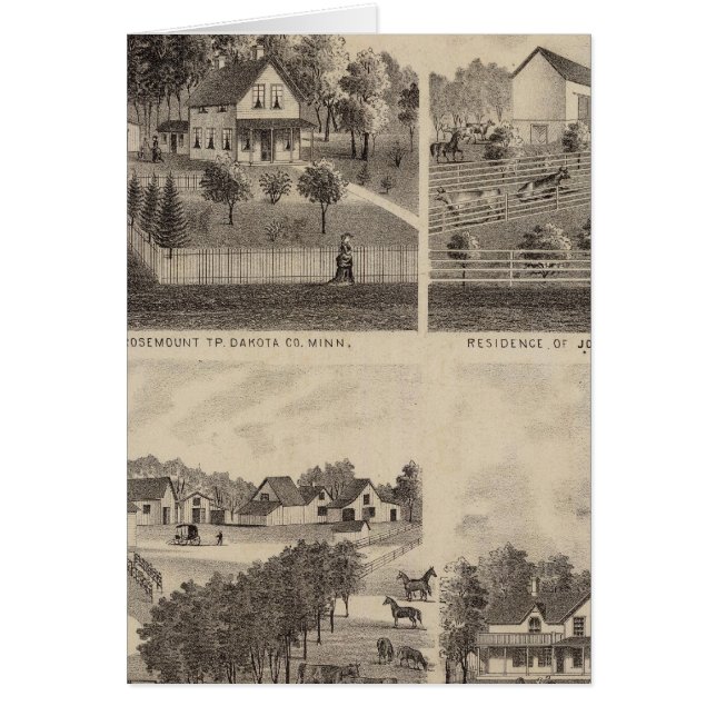 Cartão Residências e Barns, Minnesota (Frente)