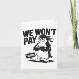 Cartão Resistência à Injustiça Política Engraçada Pinguim
