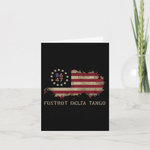 Cartão Resistência ao 8647 Foxtrot Delta Tango Usa Flag P