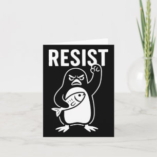 Cartão Resistência ao Ativismo do Pinguim Protesto Grunge