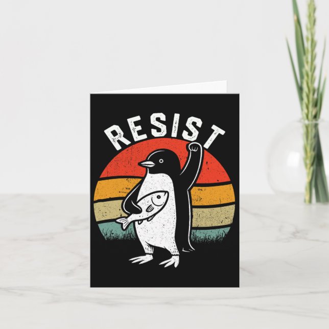 Cartão Resistência do pinguim - Retrorresistente - Gráfic (Frente)