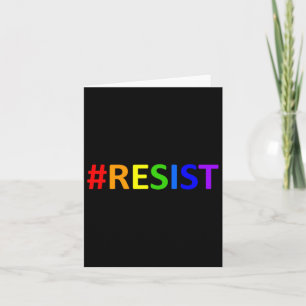Cartão #resistir à resistência anti-trump do arco-íris do