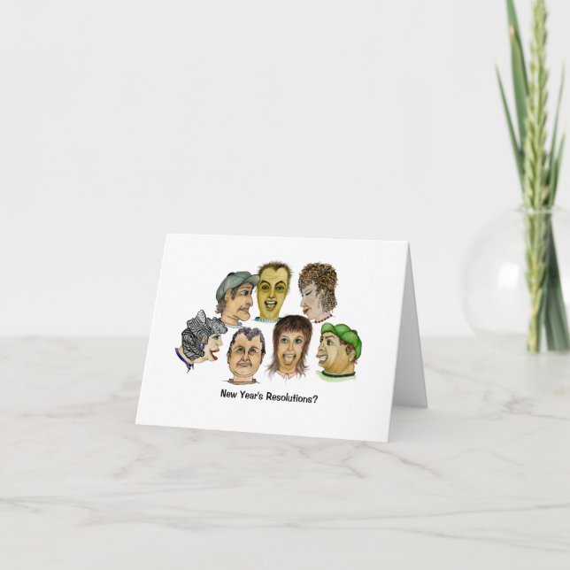 Cartão Resoluções de Ano Novo são promessas casuais (Frente)