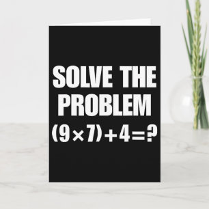 Cartão Resolva o Problema – Divertida Equação Matemática