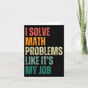 Cartão Resolvo Problemas Matemáticos Como O Meu Trabalho