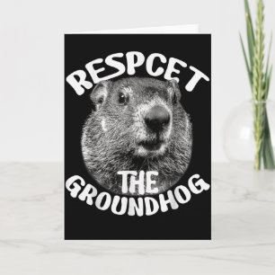 Cartão Respeite O Dia Do Groundhog Groundhog _1