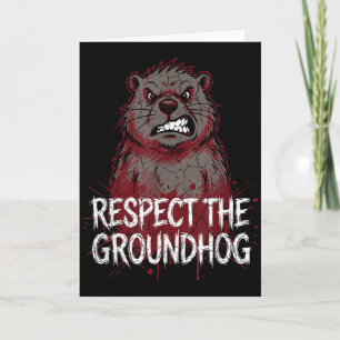 Cartão Respeite O Dia Do Groundhog Humor Irritado Do Grou