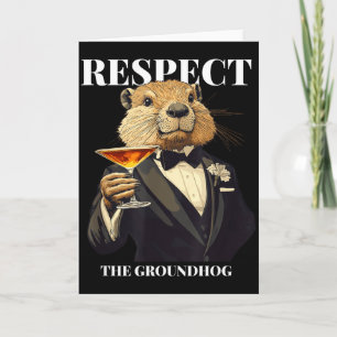 Cartão Respeite O Groundhog Engraçado Dia Do Ground-hog E