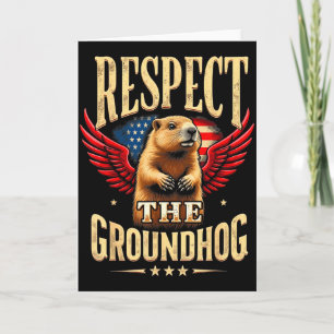 Cartão Respeite O Groundhog Feliz Dia do Groundhog 2025 