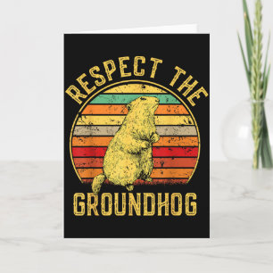 Cartão Respeite O Groundhog Retro Vintage Dia Do Ground H