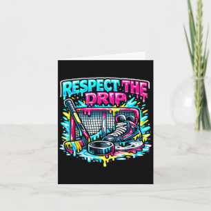 Cartão Respeite O Sorvete De Hockey Drip Pastel Juventude