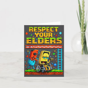 Cartão Respeite Seus Anciãos Jogos Retrô Divertido Contrô