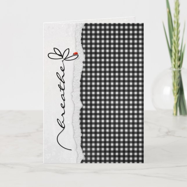 Cartão respirar a flor da amizade com o inseto da senhora (Frente)