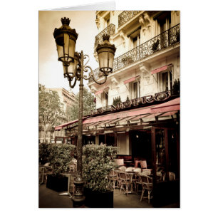 Cartão Restaurante de rua, Paris, França