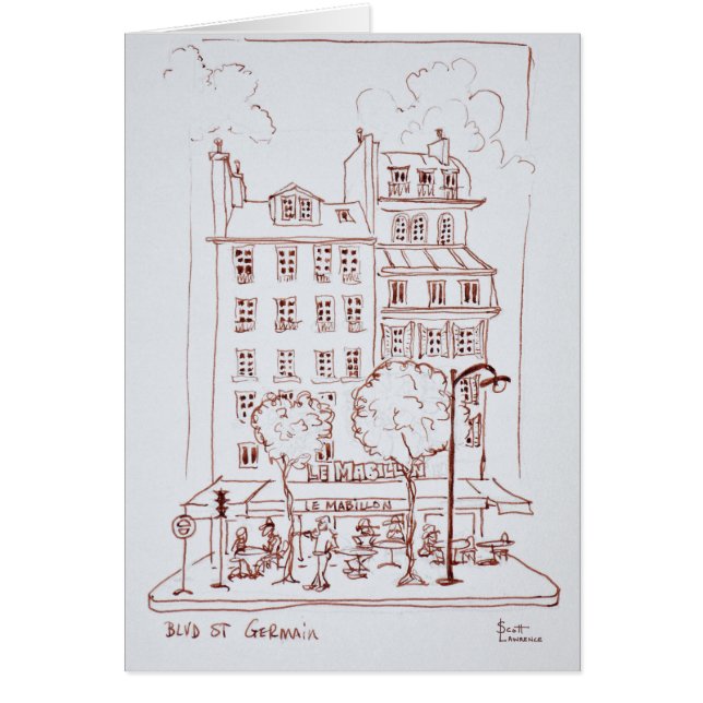 Cartão Restaurante em Boulevard| Santo-Germain, Paris (Frente)