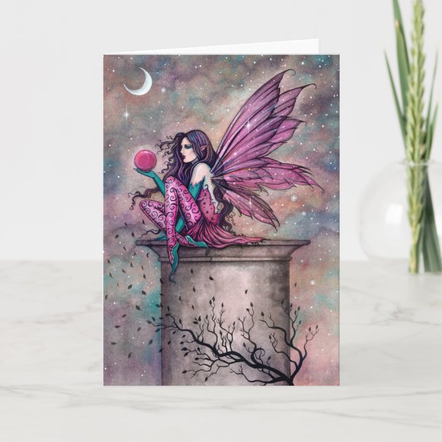 Cartão Resting Spot Fairy Fantasy Art de Molly Harrison (Frente)