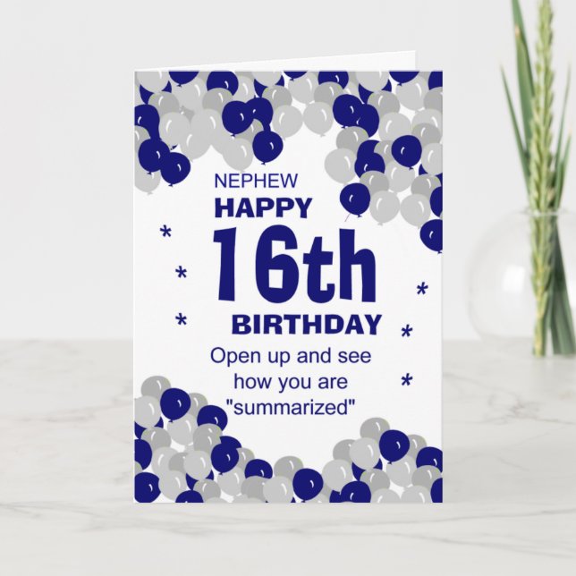 Cartão resumo de aniversário do sobrinho (Frente)