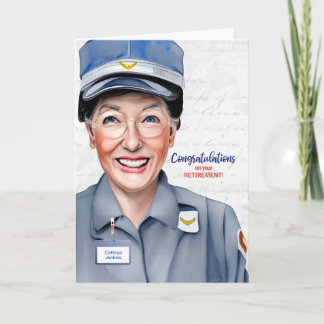 Cartão Retirada da Transportadora Postal de Mulher Branca