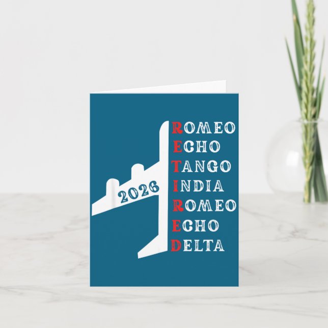 Cartão Retired Lot 2026 Phonetic Alphabet Retirement Gift (Frente)