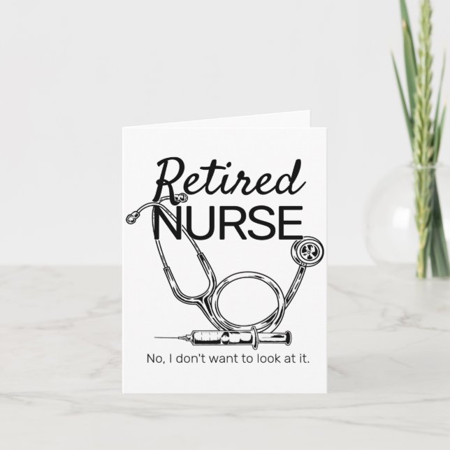 Cartão Retired Nurse Funny Nursing Retirement  (Frente)