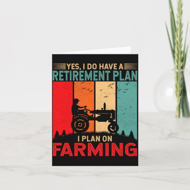 Cartão Retirement Plan I Plan On Farming Funny Farmer  (Frente)