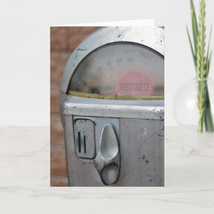 Cartão Retirement retro parking meter