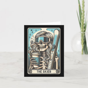 Cartão Retrai O Skier Tarot Card Funny Skeleton Skier Sk