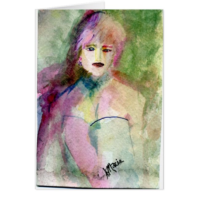 Cartão Retratista lunático de Lady Di (Frente)