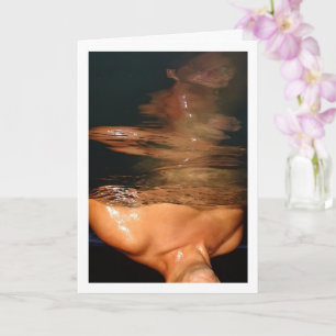 Cartão Retrato abstrato do Homem na Piscina