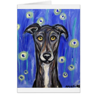Cartão Retrato adorável do galgo