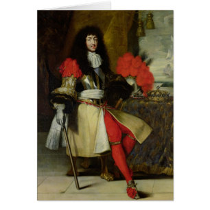 Cartão Retrato assentado de Louis XIV depois de 1670