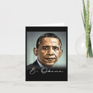 Cartão Retrato Barack Obama Presidente Patriótico