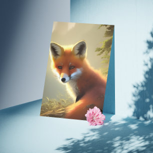 Cartão Retrato da Baby Red Fox Wildlife