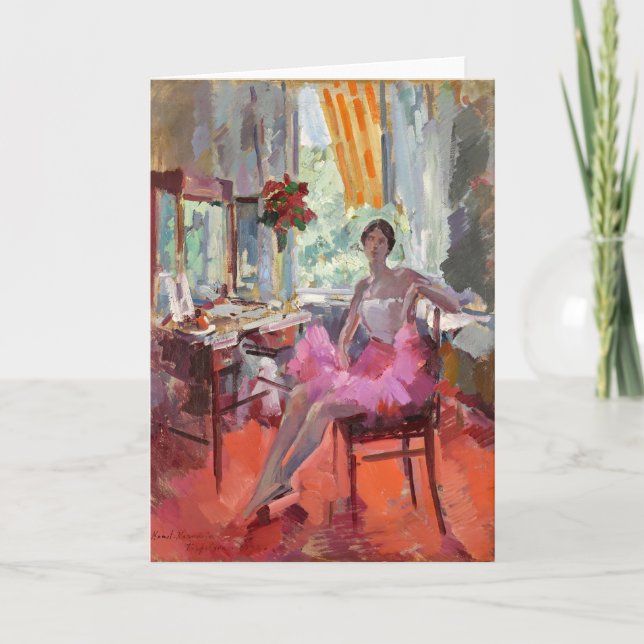 Cartão Retrato da Ballerina Vera Trefilova | Korovin (Frente)