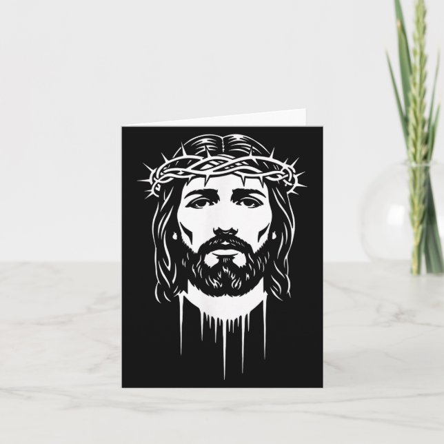 Cartão Retrato da Coroa de Espinhos de Jesus Fé (Frente)