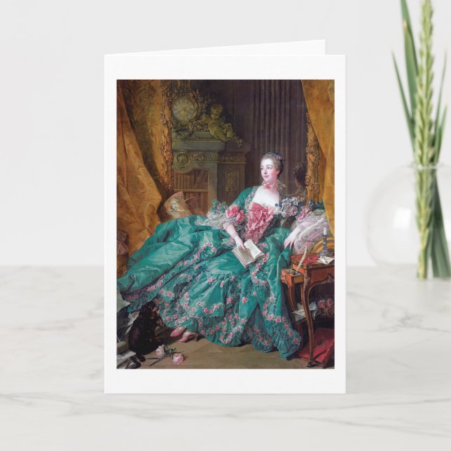Cartão Retrato da Madame Pompadour, Boucher (Frente)