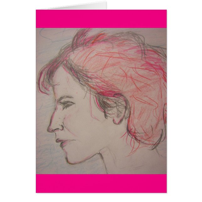 Cartão retrato da menina do foguete (Frente)