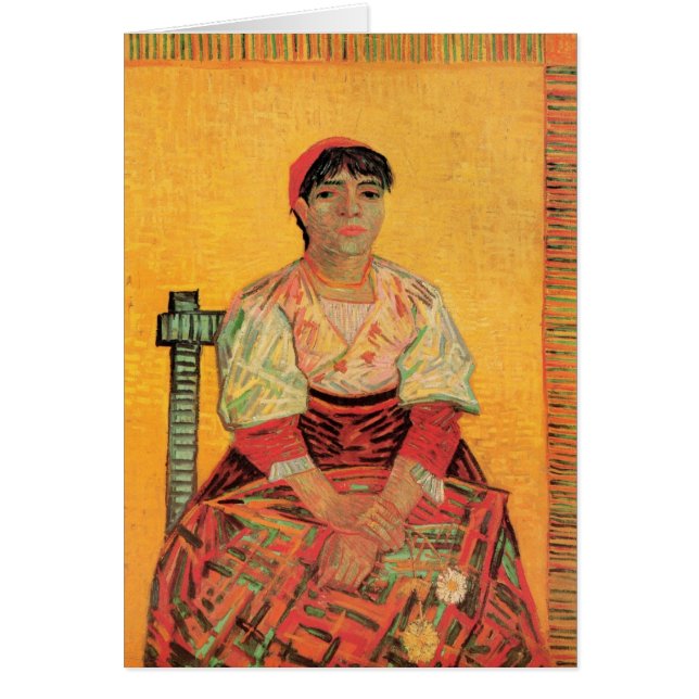 Cartão Retrato da mulher italiana por Vincent van Gogh (Frente)
